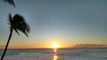 Waikiki Beach Sunset with clear skies. Royalty Free Stock Photo