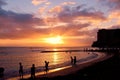 Waikiki Beach Sunset Royalty Free Stock Photo