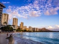 Waikiki beach at sunset Royalty Free Stock Photo