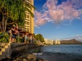 Waikiki beach at sunset Royalty Free Stock Photo