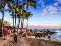 Waikiki beach at sunset Royalty Free Stock Photo