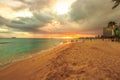 Waikiki beach sunset Royalty Free Stock Photo