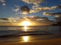 Waikiki Beach Sunset Royalty Free Stock Photo