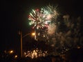 Waikiki Fireworks show burst in the air in Kapahulu