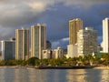 Hotels in Honolulu Hawaii Waikiki beach Royalty Free Stock Photo