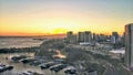 Waikiki; Marina and City View at dusk, Honolulu, USA Royalty Free Stock Photo