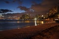 Waikiki at Night Royalty Free Stock Photo