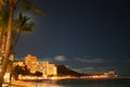 Waikiki at night Royalty Free Stock Photo