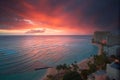 Waikiki resort sunset Royalty Free Stock Photo