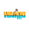 Waikiki summer holidays beach sign symbol