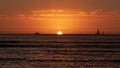Beautiful Sunset in Honolulu Waikiki Beach Royalty Free Stock Photo