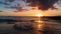 Beautiful Sunset in Honolulu Waikiki Beach Royalty Free Stock Photo