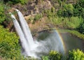 Wailua falls and rainbow Royalty Free Stock Photo