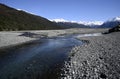 Waimakariri River Panorama with Snow on The Southern Alps, NZ