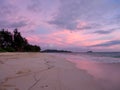 Waimanalo Beach at Dawn looking towards mokulua islands Royalty Free Stock Photo