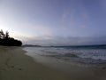 Waimanalo Beach at Dusk looking towards mokulua islands Royalty Free Stock Photo