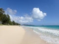 Waimanalo Beach at looking towards mokulua islands Royalty Free Stock Photo