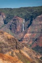 Portrait of waterfall at Waimea Canyon, Kauai, Hawaii, USA Royalty Free Stock Photo