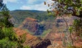 Waimea Canyon and waterfall, aka the Grand Canyon of the Pacific, Kauai, Hawaii, USA Royalty Free Stock Photo