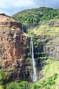 Waimea Canyon waterfall in Hawaii Royalty Free Stock Photo