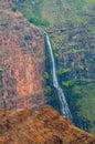 Waimea Canyon waterfall on Kauai Island Royalty Free Stock Photo