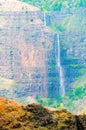 Waimea Canyon waterfall viewed on Kauai Island Royalty Free Stock Photo