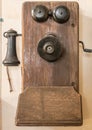 Old telephone at Parker Ranch headquarter domain, Waimea, Hawaii, USA