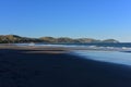 Wainui Beach with great view of nearby mountain ridges in Gisborne, Hawkes Bay in New Zealand