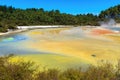 The richly colored geothermal pools of Waiotapu, New Zealand