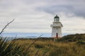 Waipapa Point lighthouse, The Catlins, Southland, South Island, New Zealand Royalty Free Stock Photo