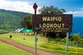 Waipio valley lookout sign on Hawaii Big Island