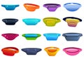 Waist bag icons set, cartoon style Royalty Free Stock Photo