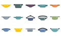 Waist bag icons set flat vector isolated Royalty Free Stock Photo