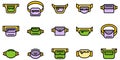 Waist bag icons set vector flat Royalty Free Stock Photo