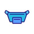 Waist bag for traveler icon vector outline illustration