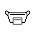 Waist bag for traveler icon vector outline illustration