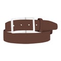 Waist mans belt vector icon on a white background. Leather belt illustration isolated on white. Accessory realistic Royalty Free Stock Photo