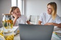 Joyful parent and daughter smiling at each other Royalty Free Stock Photo