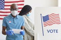 African-American Man Voting Post Pandemic Royalty Free Stock Photo