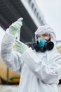 Female Scientist Working on Site Royalty Free Stock Photo