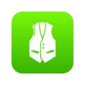 Waistcoat icon green vector Royalty Free Stock Photo