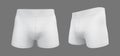 Waisted shorts mockup in front and side views