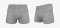 Waisted shorts mockup in front and side views