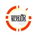 Wait icon vector sign and symbol isolated on white background, W