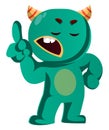 Wait a minute green monster is gesturing vector illustration