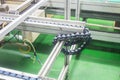 Wait repaie conveyor chain drive shaft production line of the factory. soft focus Royalty Free Stock Photo