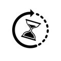 Hourglass Time Icon - Vector Illustration - Isolated On White Background Royalty Free Stock Photo