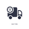 wait time icon on white background. Simple element illustration from packing and delivery concept