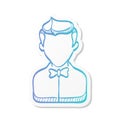 Sticker style icon - Waiter avatar Royalty Free Stock Photo