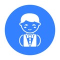 Waiter black icon. Illustration for web and mobile design. Royalty Free Stock Photo